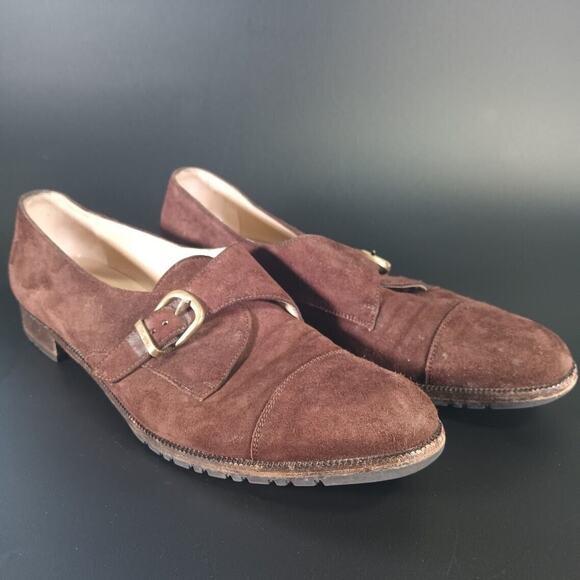 Salvatore Ferragamo Women's Flats Monk Strap Suede | 10 AAAA - Picture 2 of 16